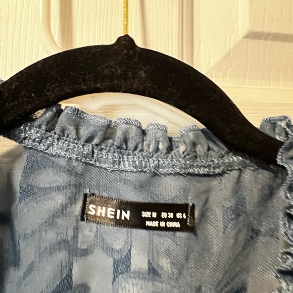 Textured blue button down - Picture 6 of 9